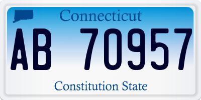 CT license plate AB70957