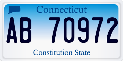 CT license plate AB70972