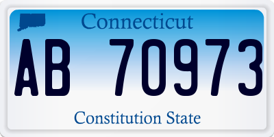 CT license plate AB70973