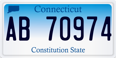 CT license plate AB70974