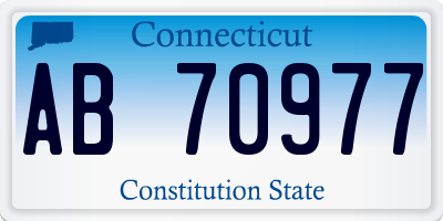 CT license plate AB70977