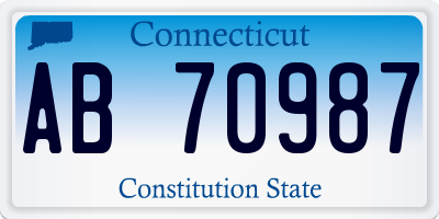 CT license plate AB70987