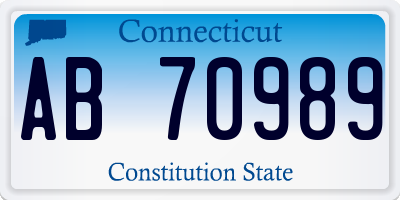 CT license plate AB70989