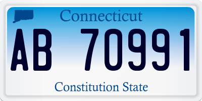 CT license plate AB70991