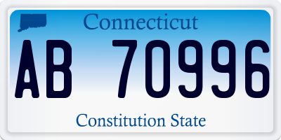 CT license plate AB70996