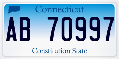 CT license plate AB70997