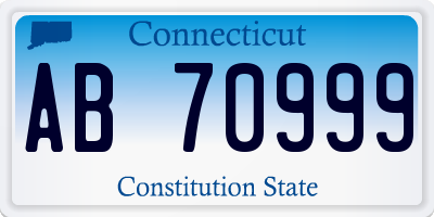 CT license plate AB70999