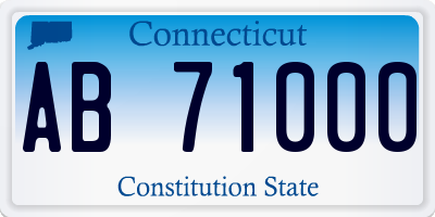 CT license plate AB71000