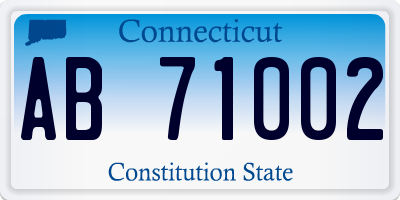CT license plate AB71002