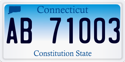 CT license plate AB71003