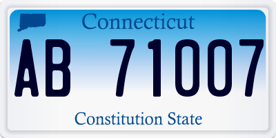 CT license plate AB71007