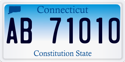 CT license plate AB71010