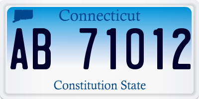 CT license plate AB71012