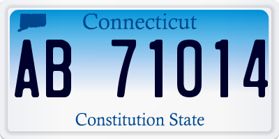 CT license plate AB71014