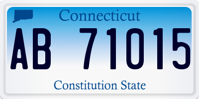 CT license plate AB71015