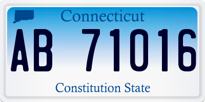 CT license plate AB71016