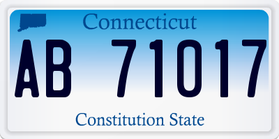 CT license plate AB71017