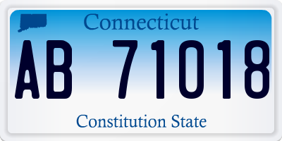 CT license plate AB71018