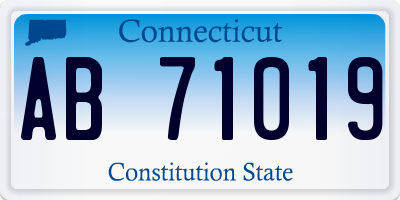 CT license plate AB71019