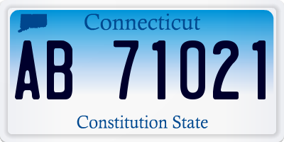 CT license plate AB71021