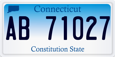 CT license plate AB71027