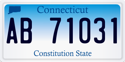 CT license plate AB71031