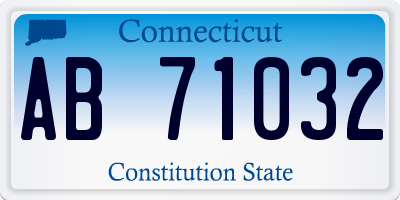 CT license plate AB71032