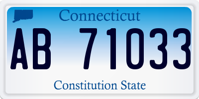 CT license plate AB71033