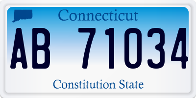 CT license plate AB71034