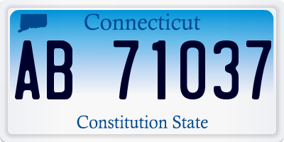 CT license plate AB71037