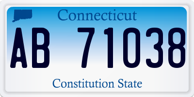 CT license plate AB71038