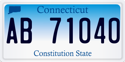 CT license plate AB71040