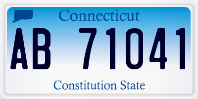 CT license plate AB71041