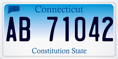 CT license plate AB71042