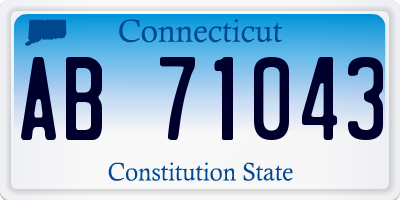 CT license plate AB71043