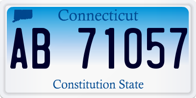 CT license plate AB71057