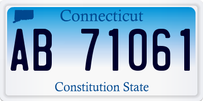 CT license plate AB71061
