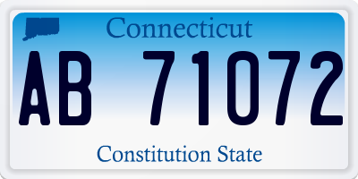 CT license plate AB71072
