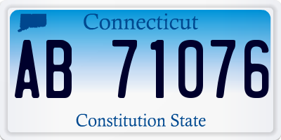 CT license plate AB71076