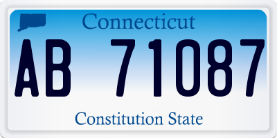 CT license plate AB71087