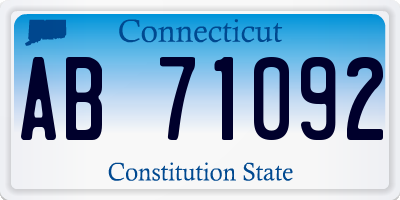 CT license plate AB71092