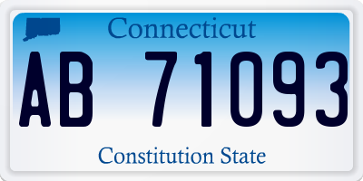 CT license plate AB71093