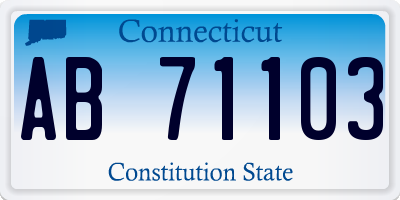 CT license plate AB71103