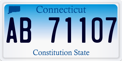 CT license plate AB71107