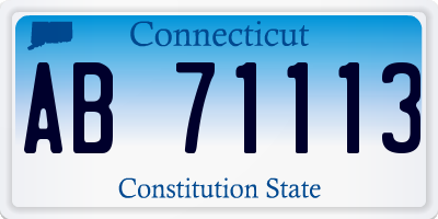 CT license plate AB71113