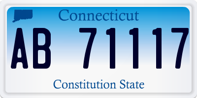 CT license plate AB71117