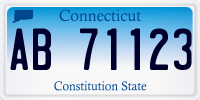 CT license plate AB71123