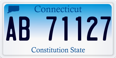 CT license plate AB71127