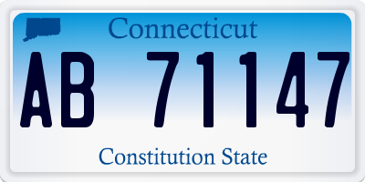 CT license plate AB71147