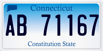 CT license plate AB71167